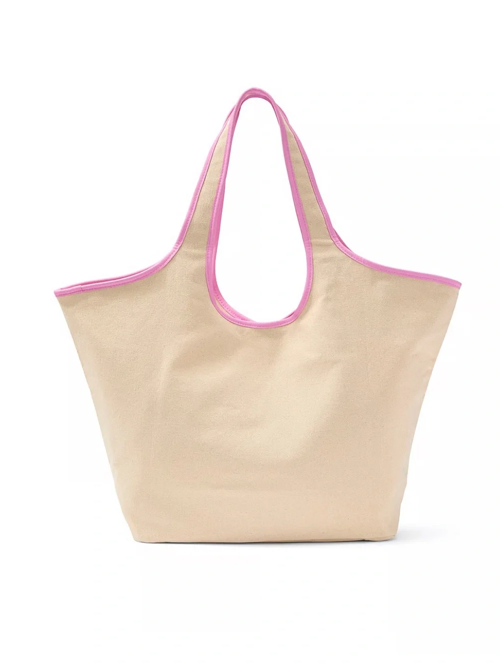 Victoria Secret Canvas Tote Bag with Pink Trim and Monogram - Picture 4 of 5